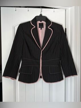 The Limited Black Pink Pinstripe Blazer